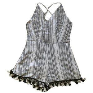 SAGE Rompers white with black stripes
